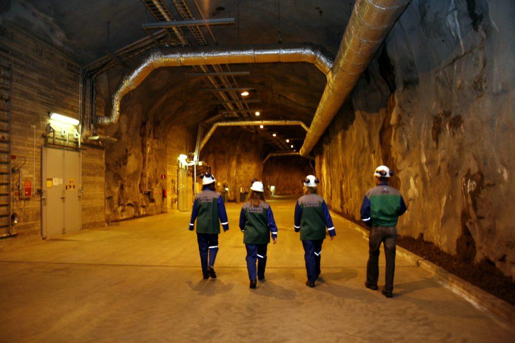 Fortum Loviisa personnel walking inside a tunnel